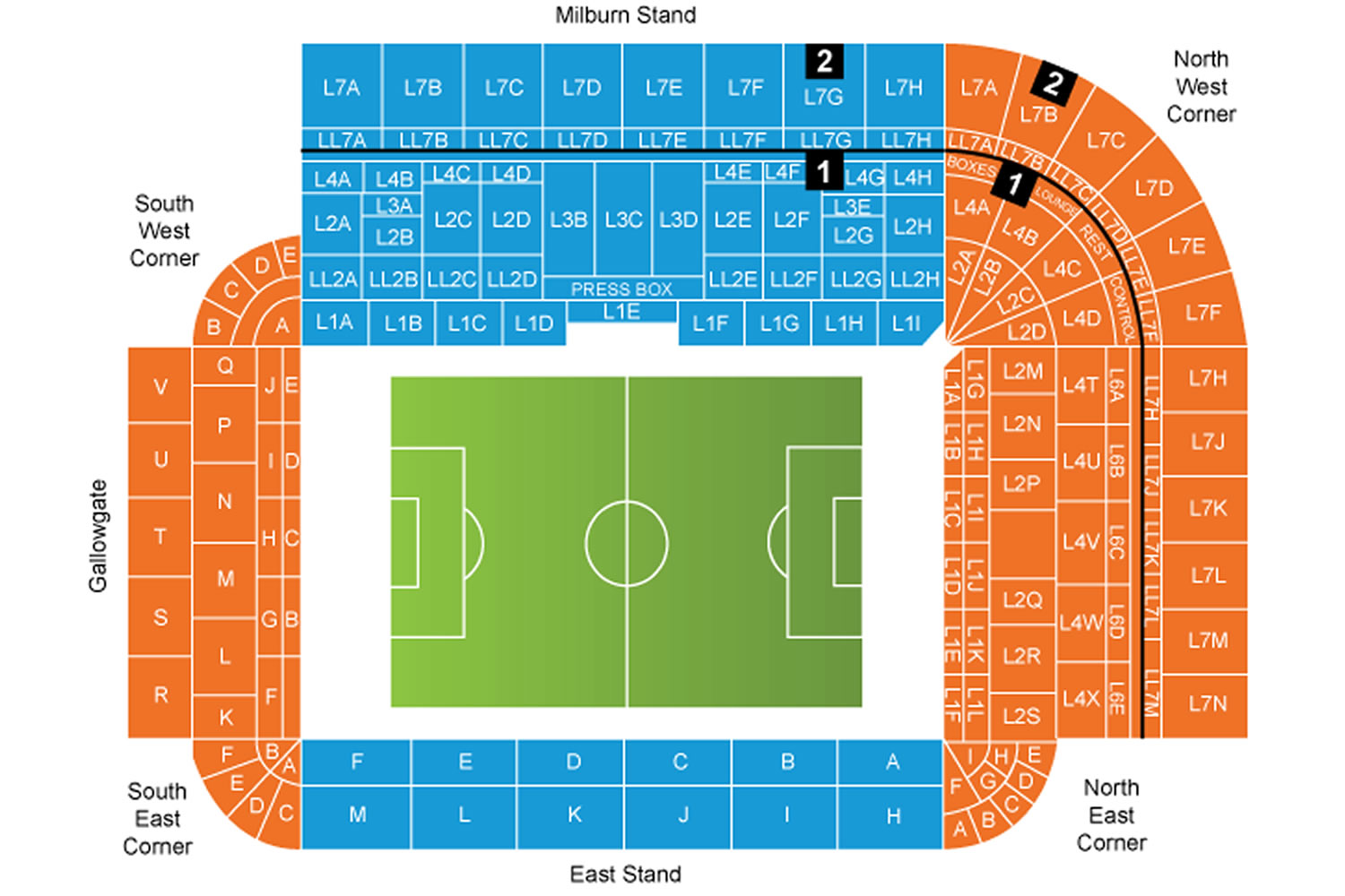 St James Park, London, England, United Kingdom Seating Plan